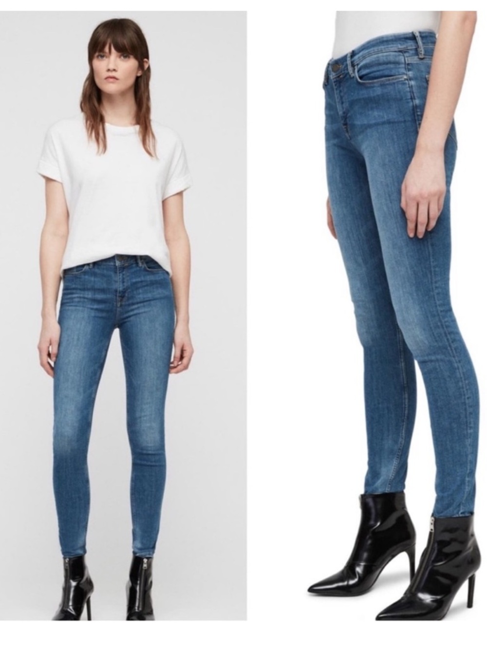 {ALL SAINTS} Grace Skinny Jeans - Size 29 - Classic blue denim